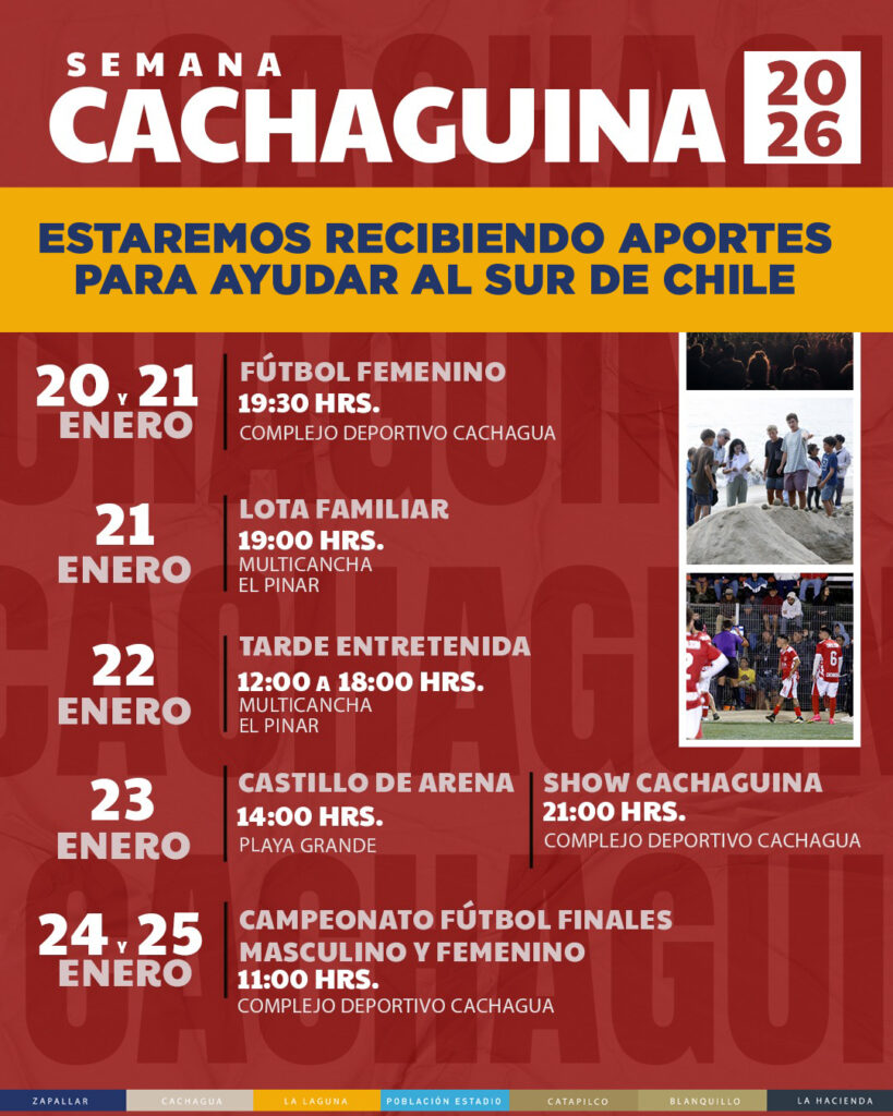 La Semana Cachaguina 2026 en Zapallar ofrece actividades familiares, deportivas y un gran show musical mientras se apoya a los damnificados por los incendios del sur.