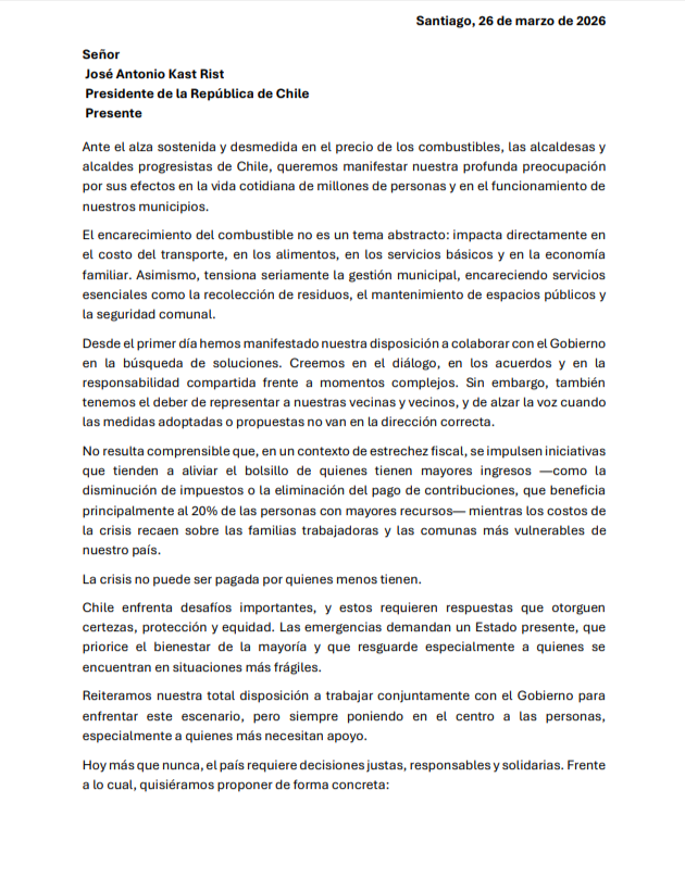 [Editorial]: alcaldes de Valparaíso no logran unidad frente al alza de combustibles y generan dudas por ausencia en carta al Gobierno.