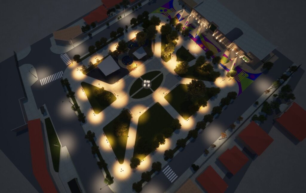 La plaza de La Cruz será renovada con más iluminación LED, cámaras de vigilancia y botón de pánico en un proyecto que busca reforzar la seguridad.