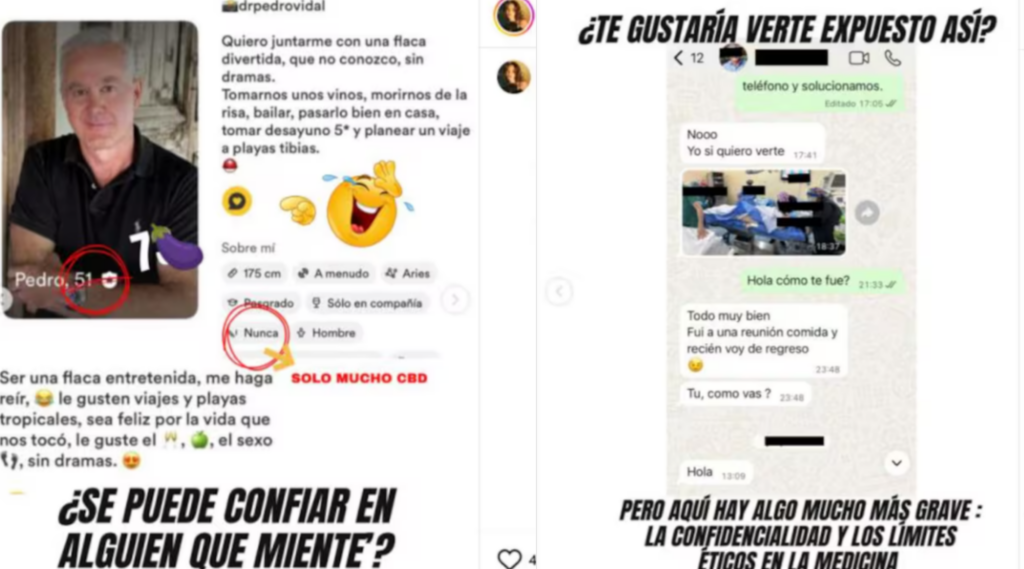 Nicole Block publicó supuestas pruebas contra el cirujano Pedro Vidal tras su denuncia. Mientras tanto, nuevas versiones aseguran que ambos habrían mantenido una relación de pareja por más de un año.