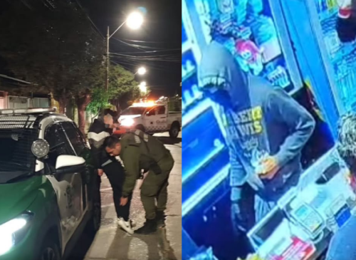 Tres personas fueron detenidas tras un asalto en Quillota. Cámaras municipales permitieron seguir a los sospechosos y durante el operativo se incautaron dos armas de fuego.