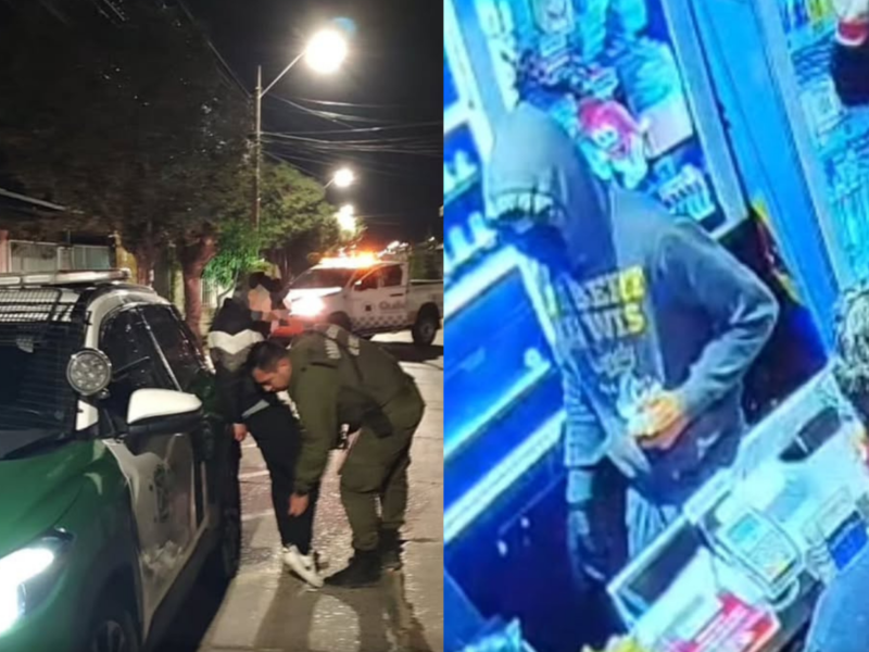 Tres personas fueron detenidas tras un asalto en Quillota. Cámaras municipales permitieron seguir a los sospechosos y durante el operativo se incautaron dos armas de fuego.