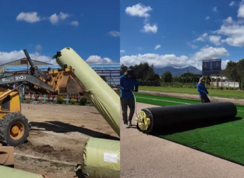 La Ligua avanza en la renovación del Estadio Municipal Enrique Döll Rojas, con nuevo pasto sintético, mejoras en la base y el drenaje.