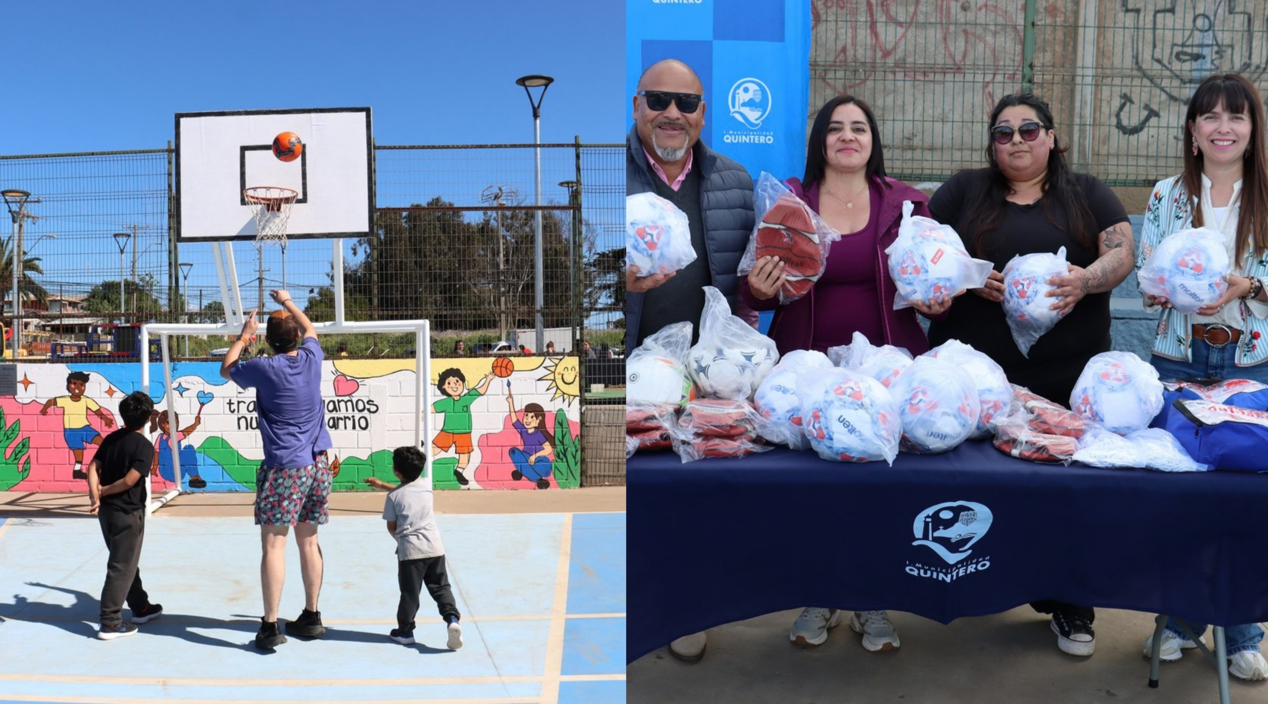 Lomas de Mirasol, en Quintero, renovó su multicancha mediante el programa Transformando Barrios, incorporando propuestas de niños y jóvenes.
