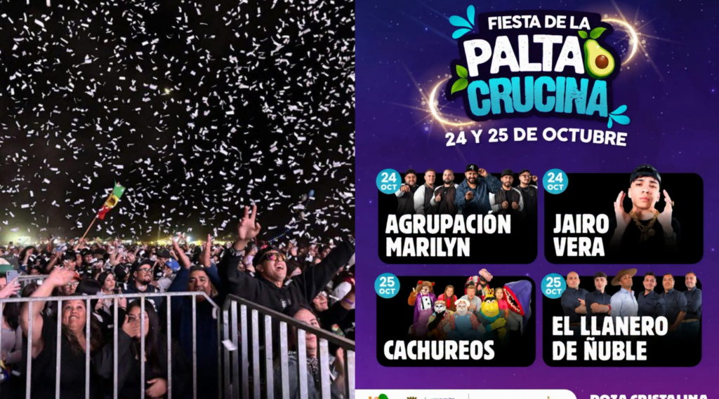 La Cruz confirmó la Fiesta de la Palta Crucina para el 24 y 25 de octubre. Revisa los artistas, horarios, actividades y buses gratuitos.